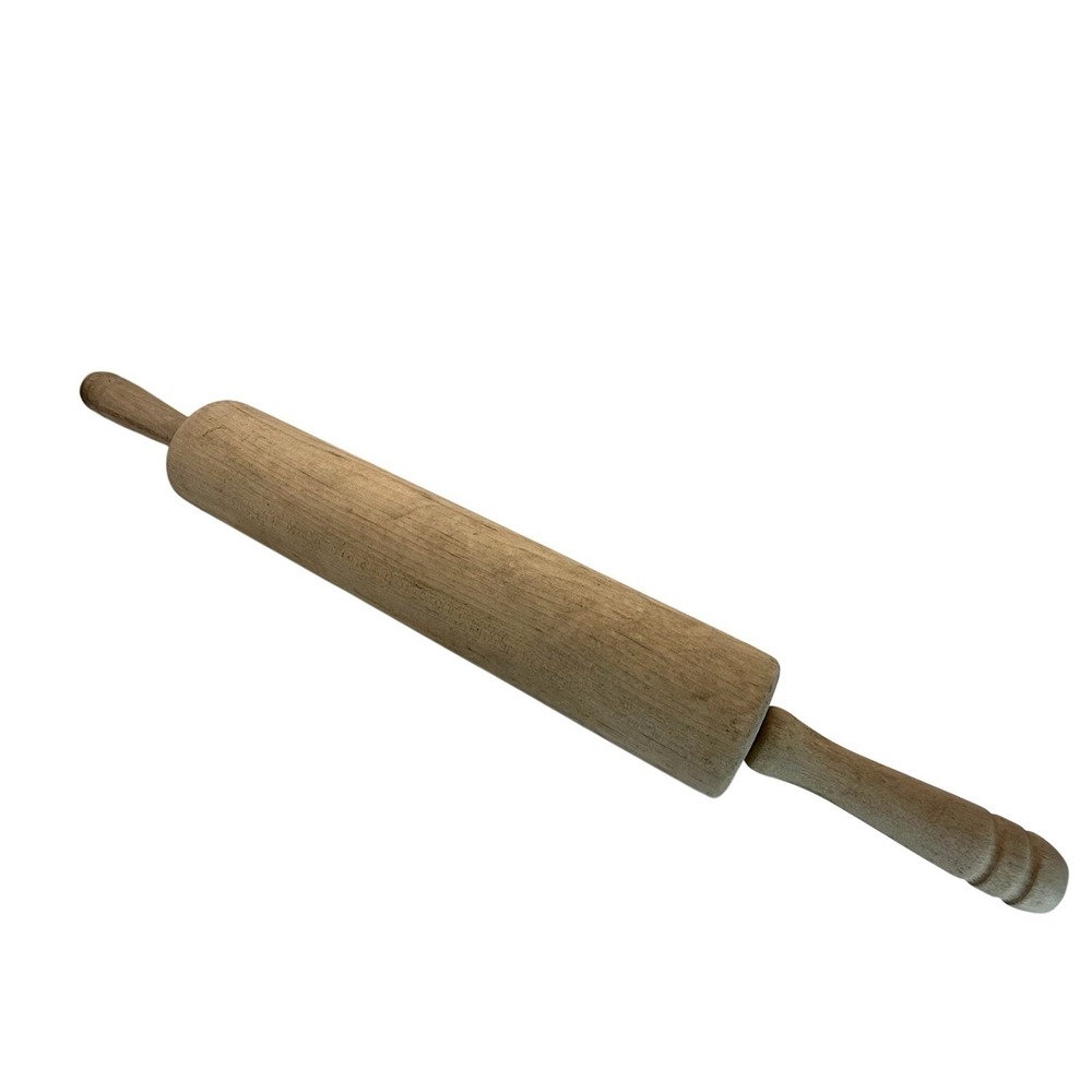 VTG J.K. Adams Vermont Wooden Rolling Pin 18" Farmhouse Primitive Kitchen Baking